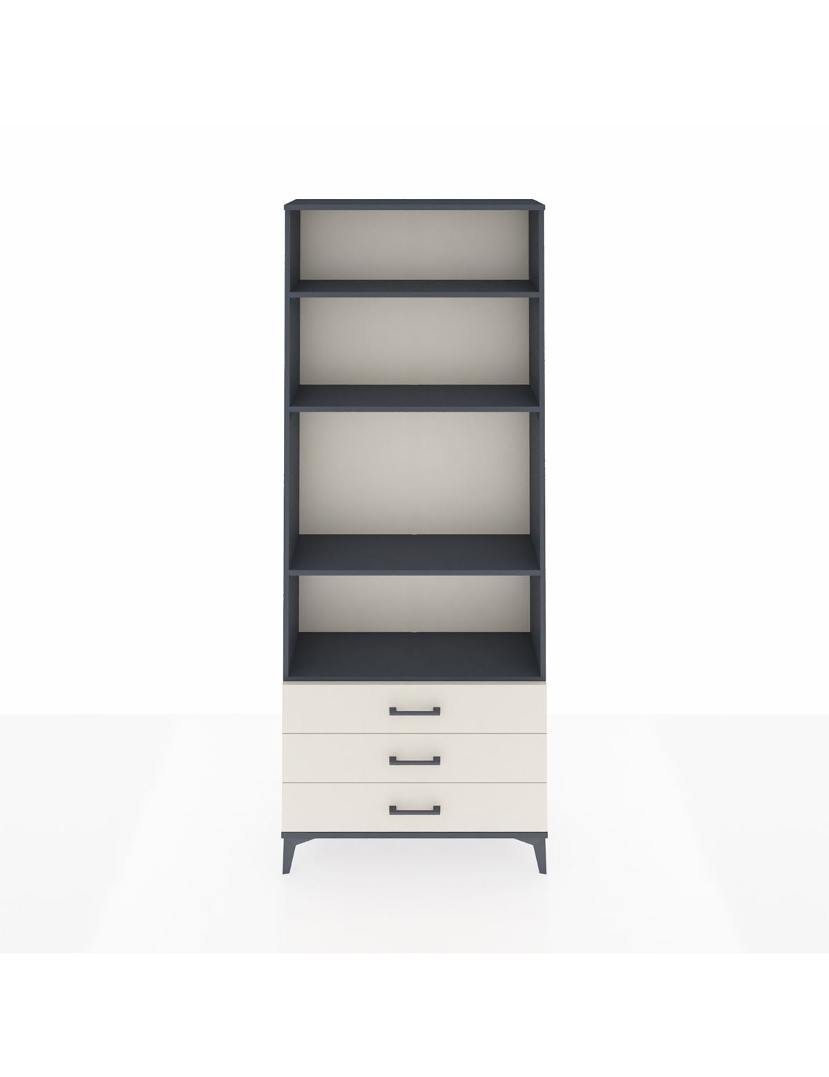 Arges Dolap 4 Raflı 3 Çekmeceli 88x30x221 Antrasit-Aytaşı