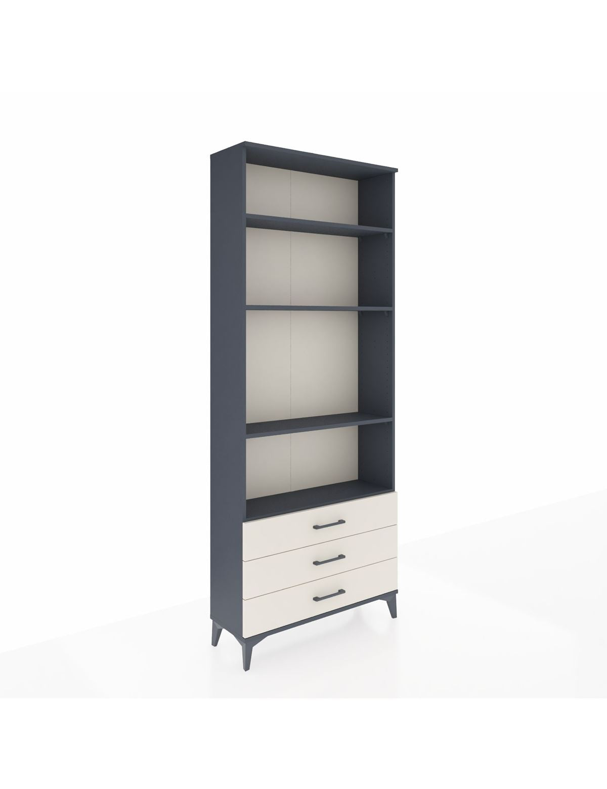 Arges Dolap 4 Raflı 3 Çekmeceli 88x30x221 Antrasit-Aytaşı