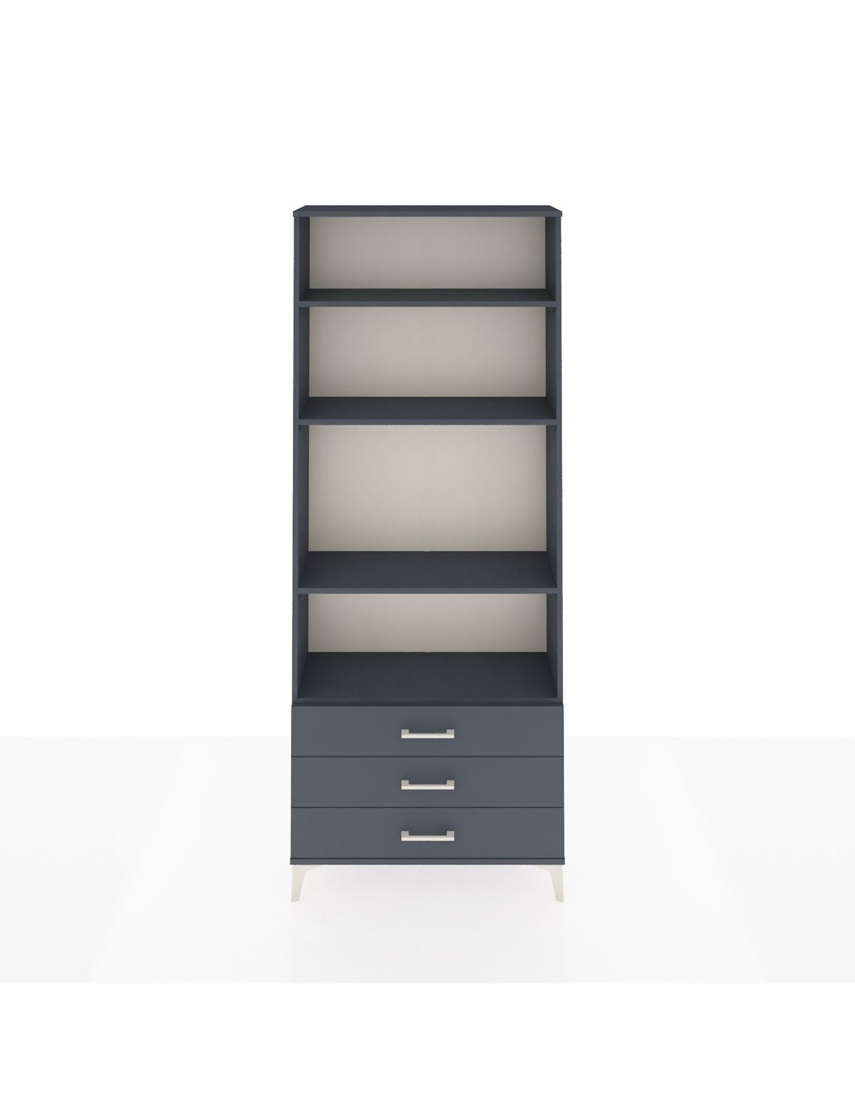 Arges Dolap 4 Raflı 3 Çekmeceli 88x30x221 Antrasit-Antrasit