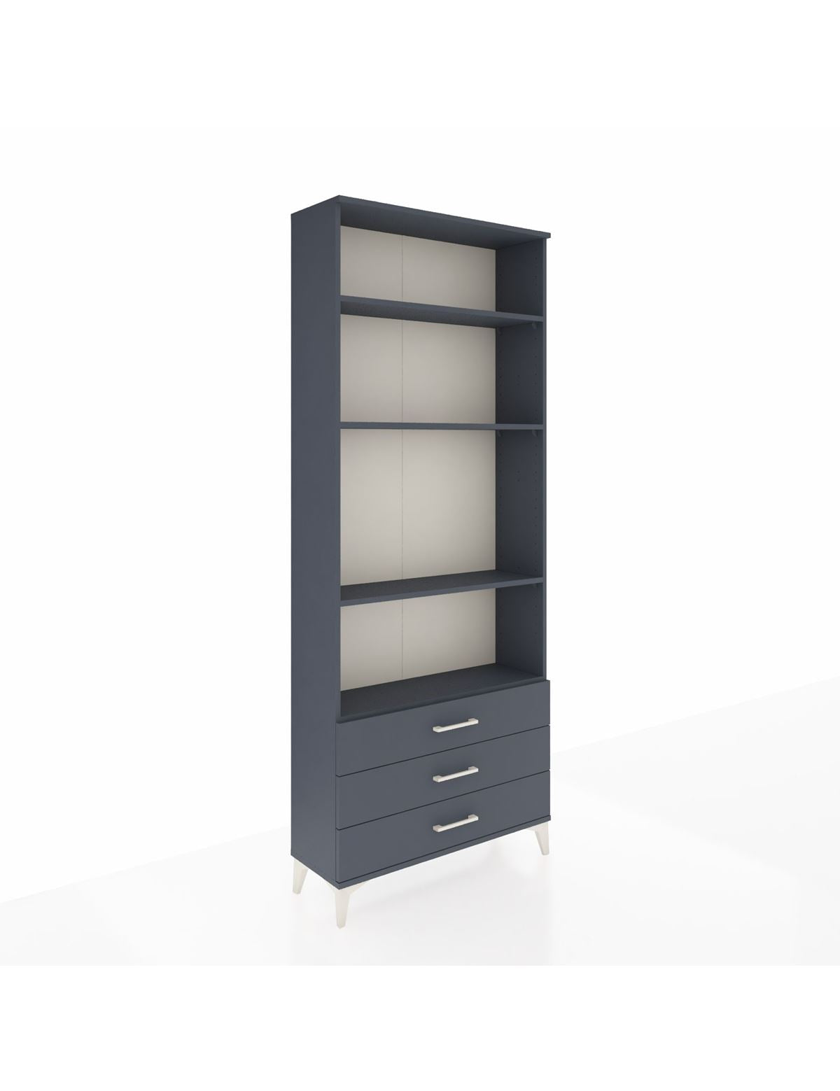 Arges Dolap 4 Raflı 3 Çekmeceli 88x30x221 Antrasit-Antrasit