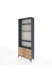 Arges Dolap 4 Raflı 3 Çekmeceli 88x30x221 Antrasit-Çam