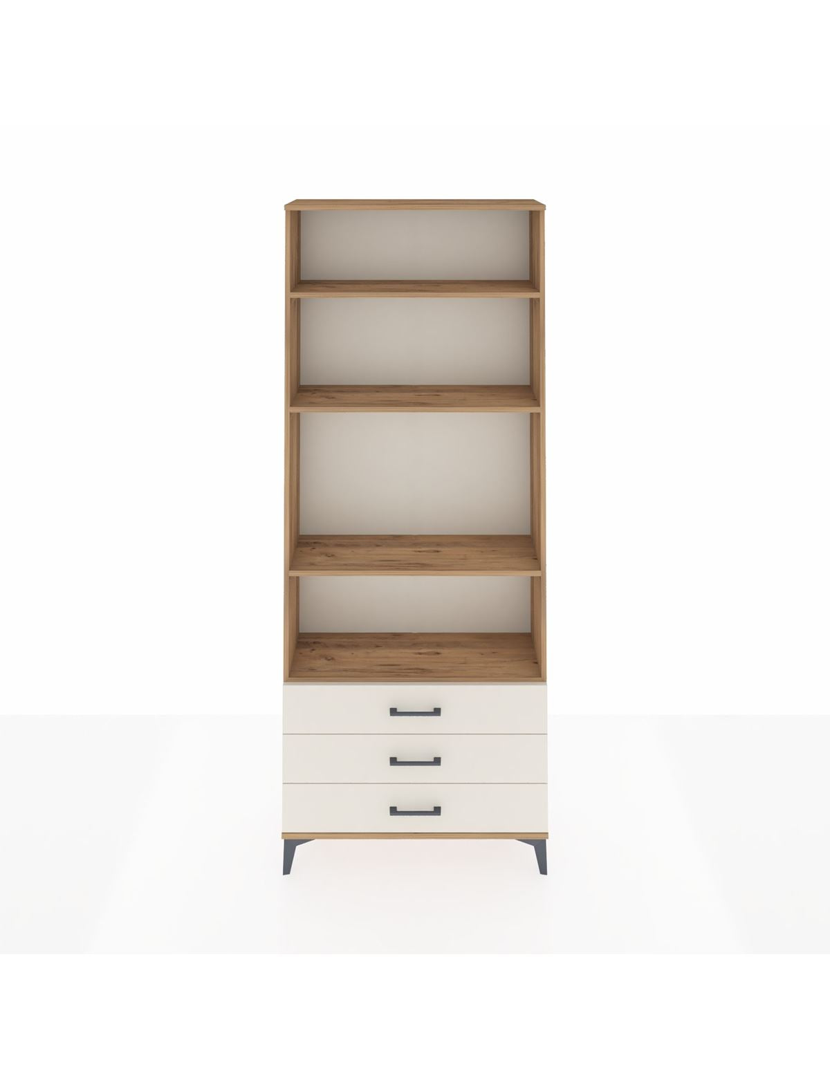 Arges Dolap 4 Raflı 3 Çekmeceli 88x30x221 Çam-Aytaşı