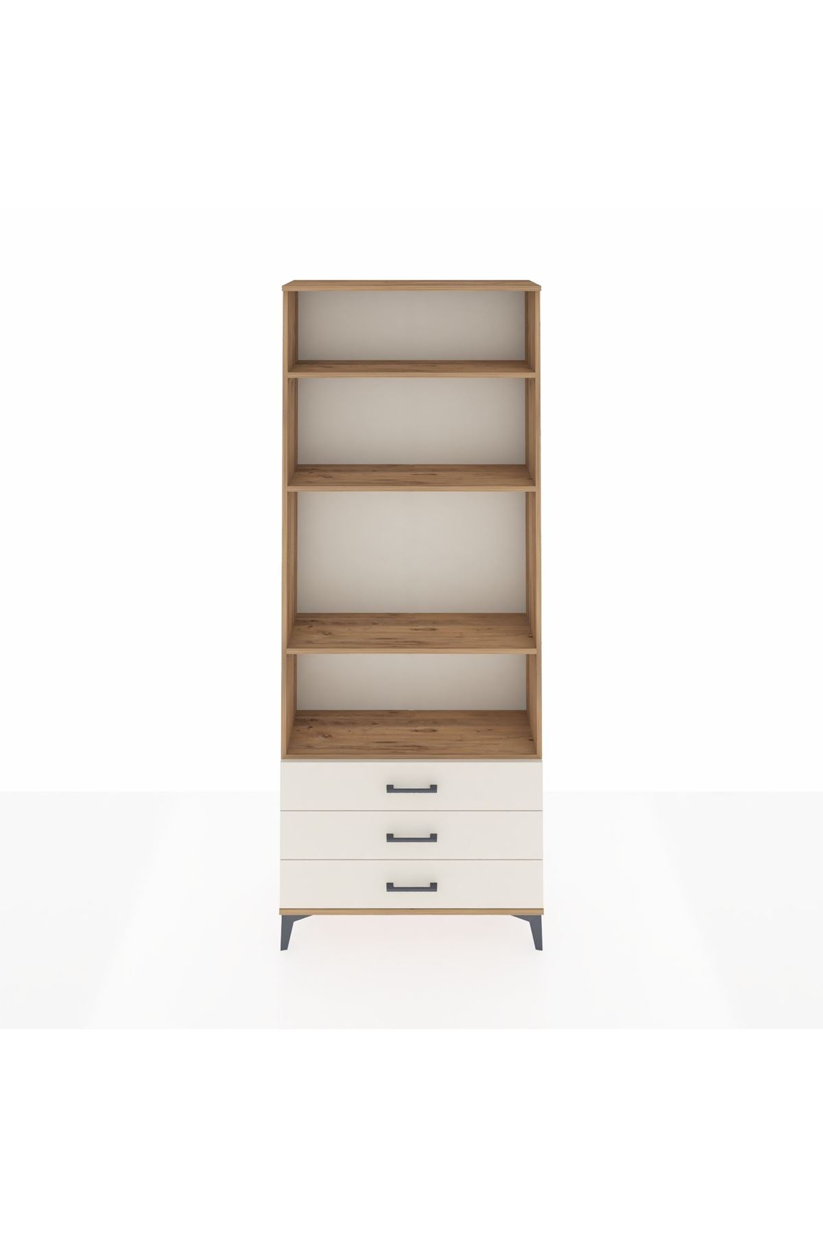 Arges Dolap 4 Raflı 3 Çekmeceli 88x30x221 Çam-Aytaşı