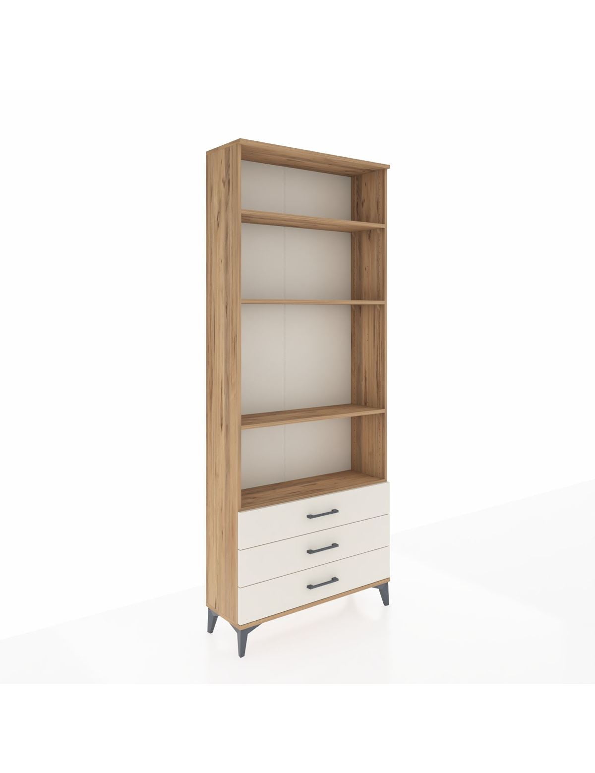 Arges Dolap 4 Raflı 3 Çekmeceli 88x30x221 Çam-Aytaşı