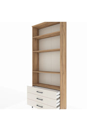 Arges Dolap 4 Raflı 3 Çekmeceli 88x30x221 Çam-Aytaşı
