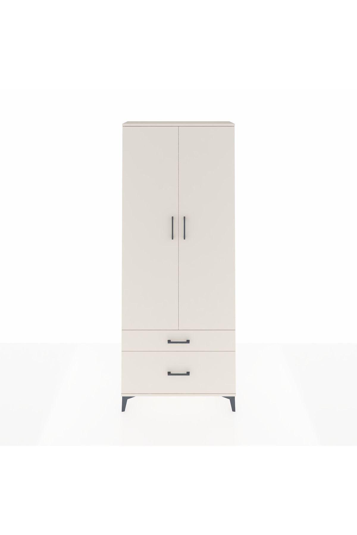 Arges Dolap 2 Raflı 2 Çekmeceli Tek Askılı 88x30x221 Aytaşı-Aytaşı