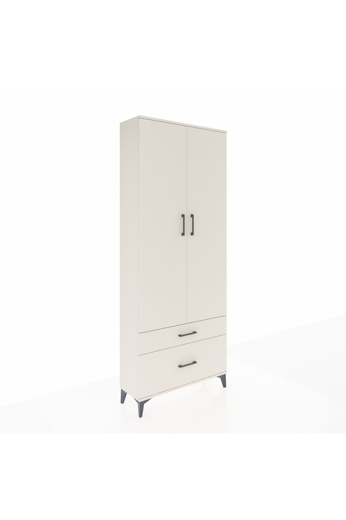 Arges Dolap 2 Raflı 2 Çekmeceli Tek Askılı 88x30x221 Aytaşı-Aytaşı