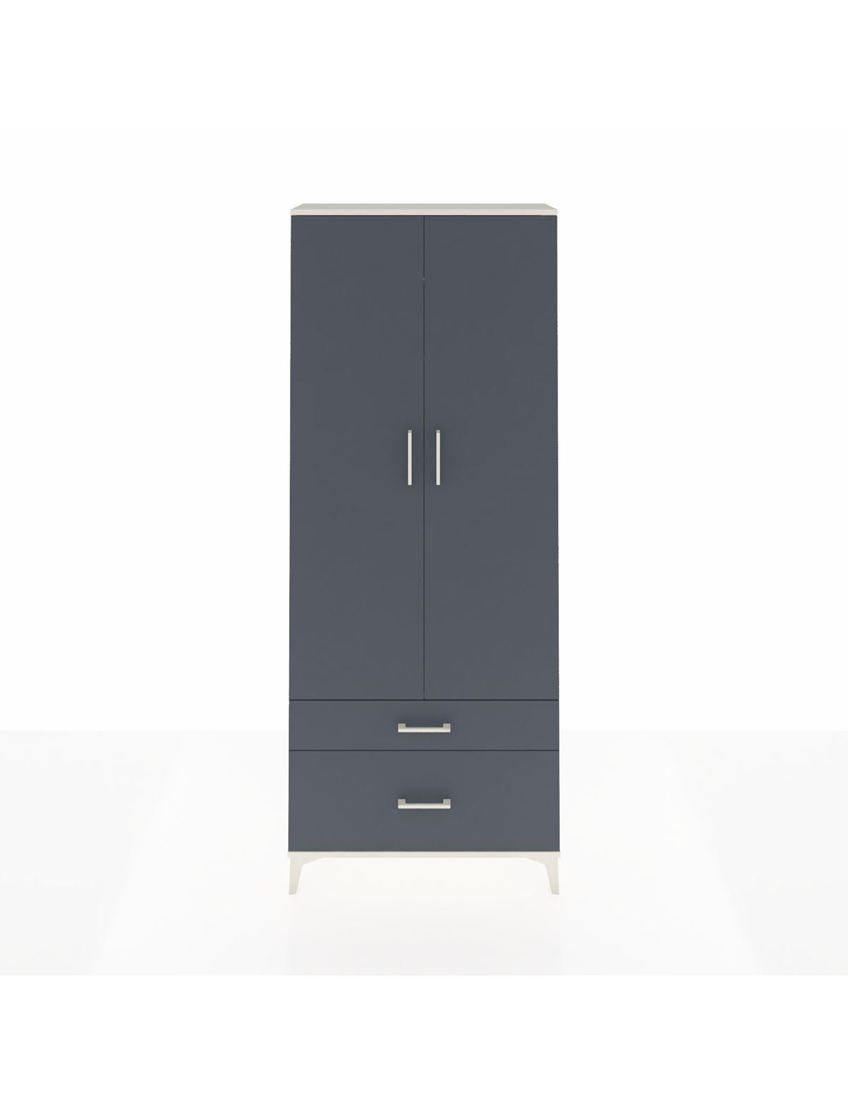 Arges Dolap 2 Raflı 2 Çekmeceli Tek Askılı 88x30x221 Aytaşı-Antrasit