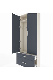 Arges Dolap 2 Raflı 2 Çekmeceli Tek Askılı 88x30x221 Aytaşı-Antrasit