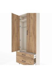 Arges Dolap 2 Raflı 2 Çekmeceli Tek Askılı 88x30x221 Aytaşı-Çam