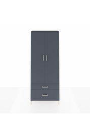 Arges Dolap 2 Raflı 2 Çekmeceli Tek Askılı 88x30x221 Antrasit-Antrasit