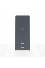 Arges Dolap 2 Raflı 2 Çekmeceli Tek Askılı 88x30x221 Çam-Antrasit