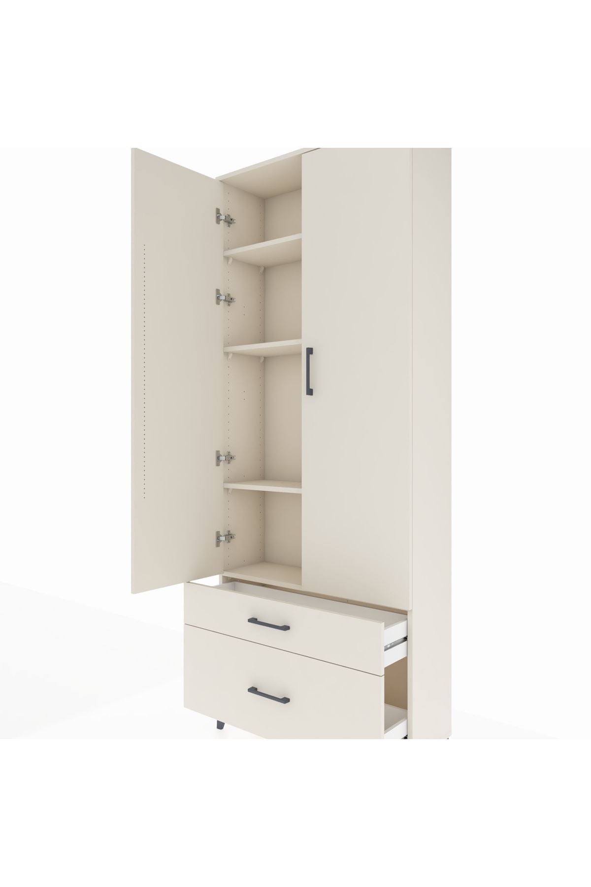 Arges Dolap 4 Raflı 2 Çekmeceli 2 Kapaklı 88x30x221 Aytaşı-Aytaşı