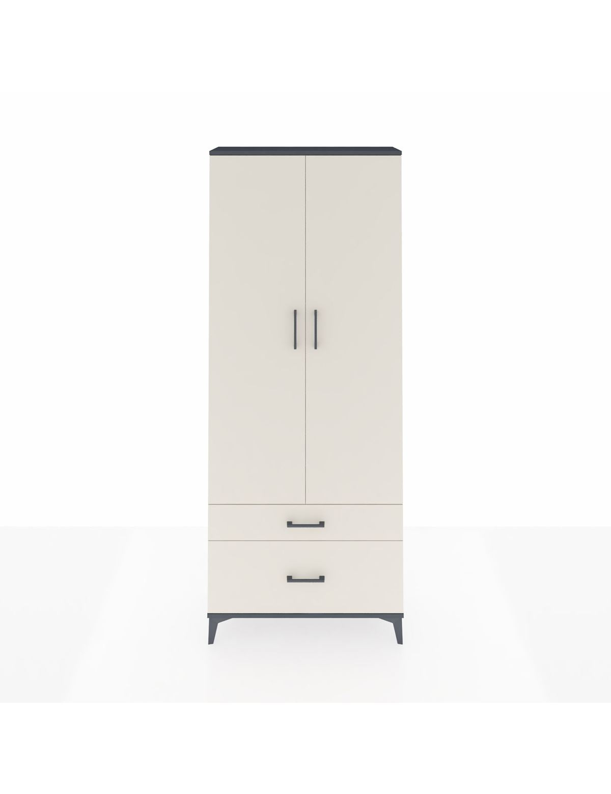 Arges Dolap 4 Raflı 2 Çekmeceli 2 Kapaklı 88x30x221 Antrasit-Aytaşı