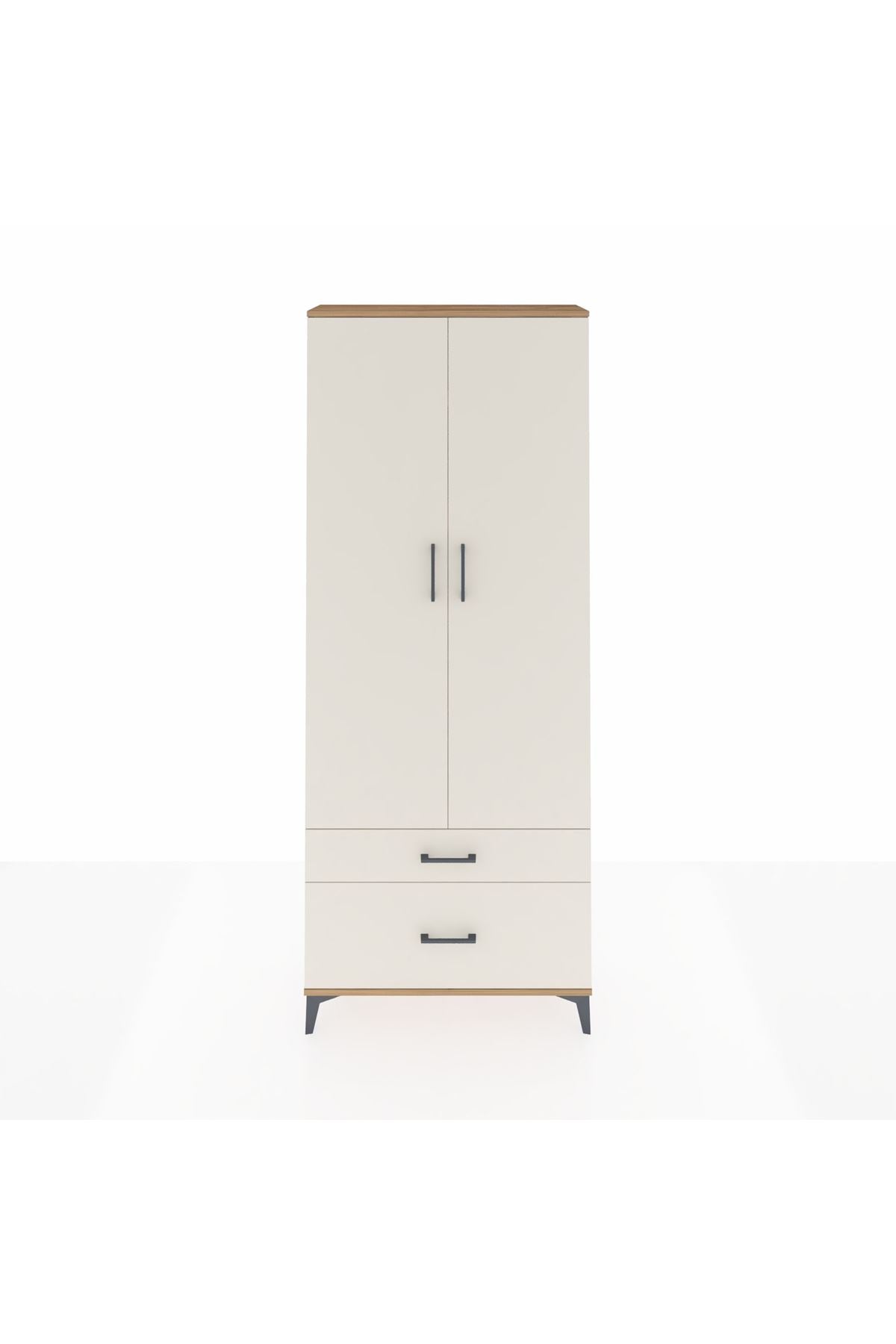 Arges Dolap 4 Raflı 2 Çekmeceli 2 Kapaklı 88x30x221 Çam-Aytaşı