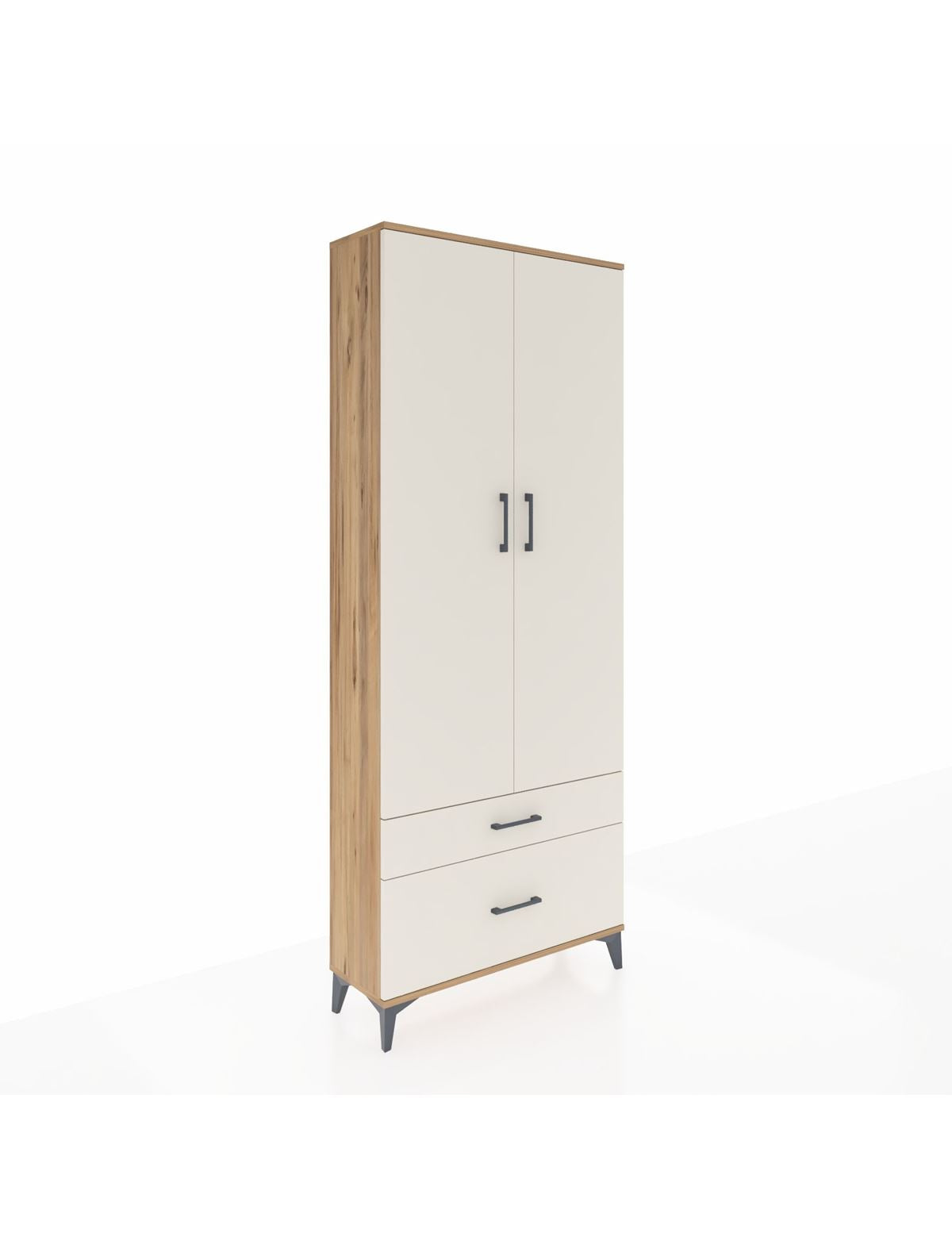 Arges Dolap 4 Raflı 2 Çekmeceli 2 Kapaklı 88x30x221 Çam-Aytaşı