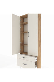 Arges Dolap 4 Raflı 2 Çekmeceli 2 Kapaklı 88x30x221 Çam-Aytaşı