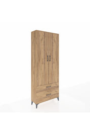 Arges Dolap 4 Raflı 2 Çekmeceli 2 Kapaklı 88x30x221 Çam-Çam