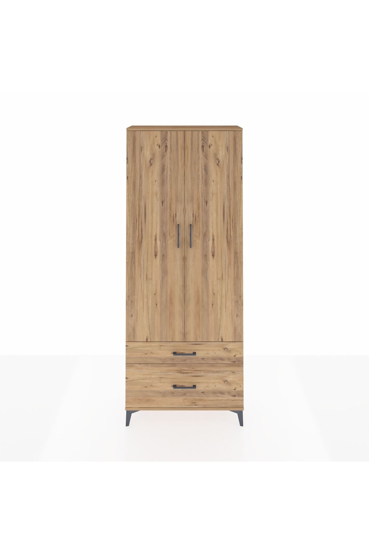 Arges Dolap 4 Raflı 2 Çekmeceli 2 Kapaklı 88x30x221 Çam-Çam