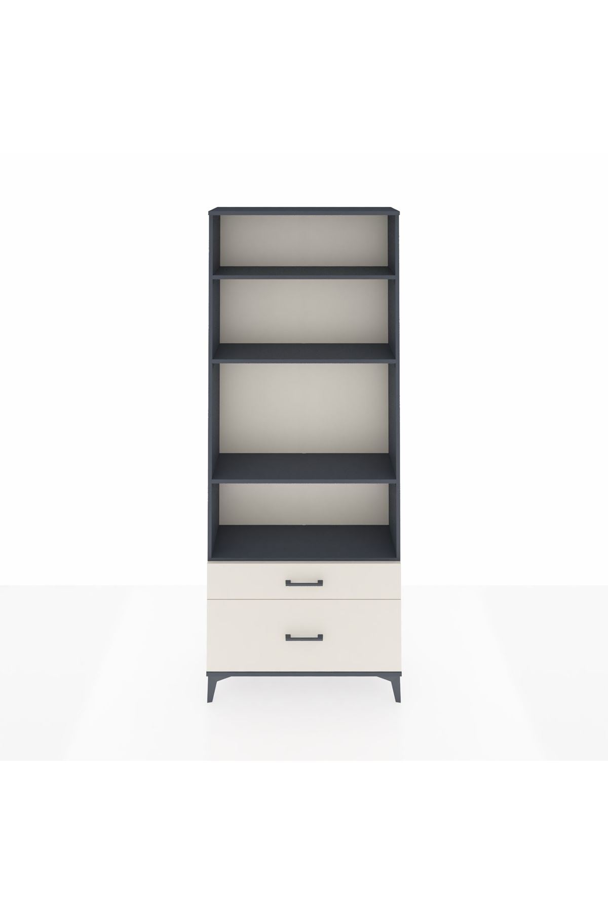 Arges Dolap 4 Raflı 2 Çekmeceli 88x30x221 Antrasit-Aytaşı