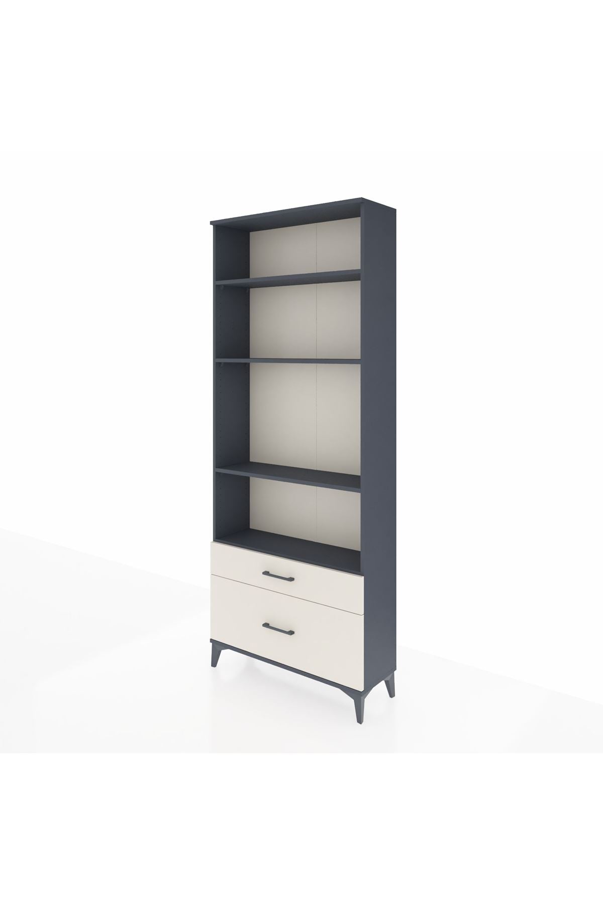 Arges Dolap 4 Raflı 2 Çekmeceli 88x30x221 Antrasit-Aytaşı