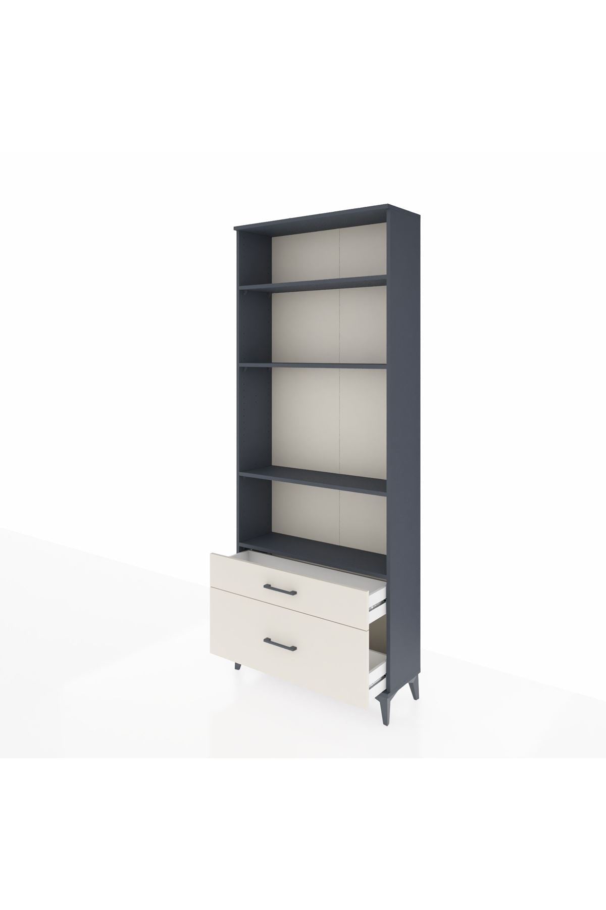 Arges Dolap 4 Raflı 2 Çekmeceli 88x30x221 Antrasit-Aytaşı