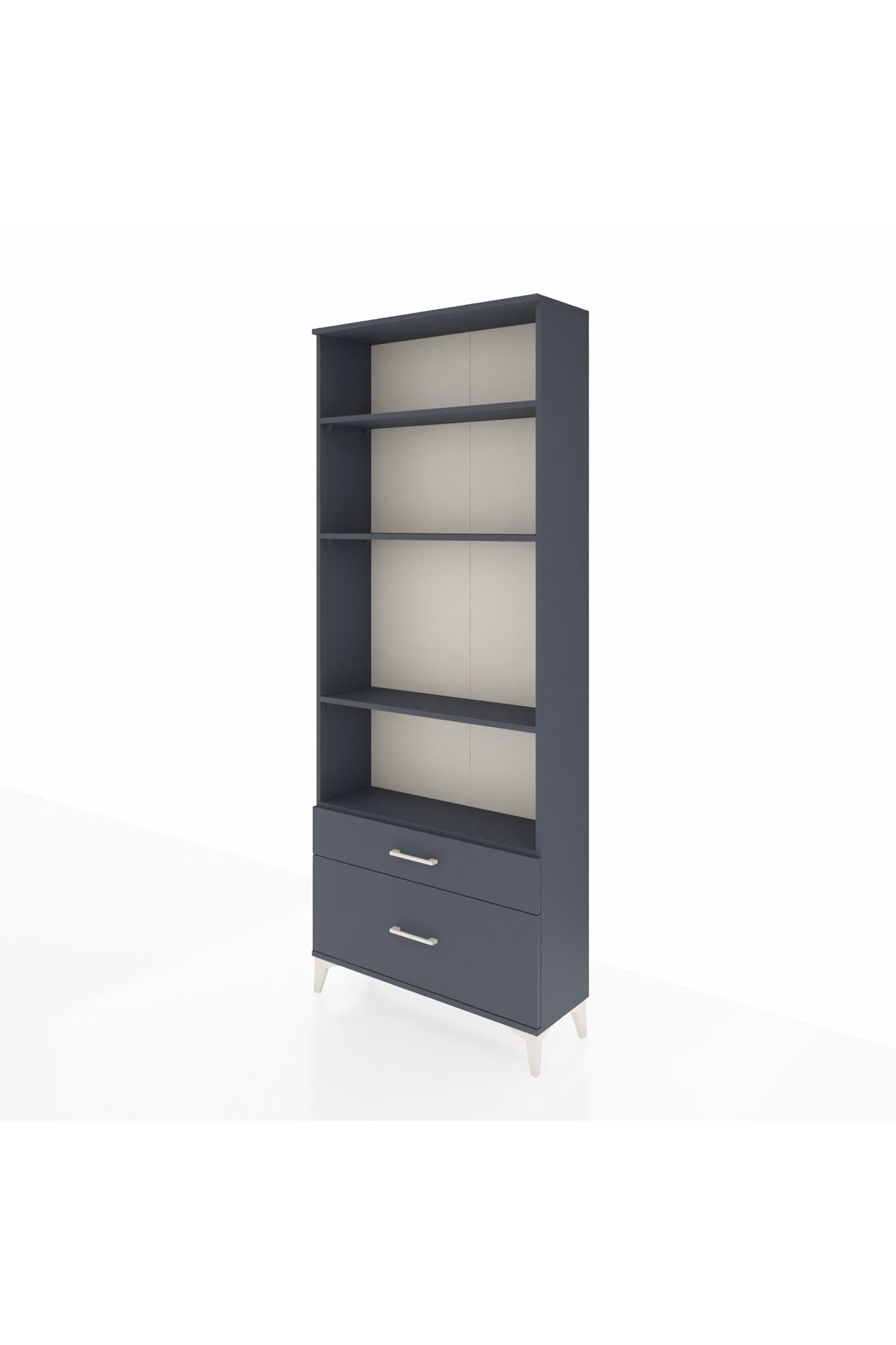 Arges Dolap 4 Raflı 2 Çekmeceli 88x30x221 Antrasit-Antrasit