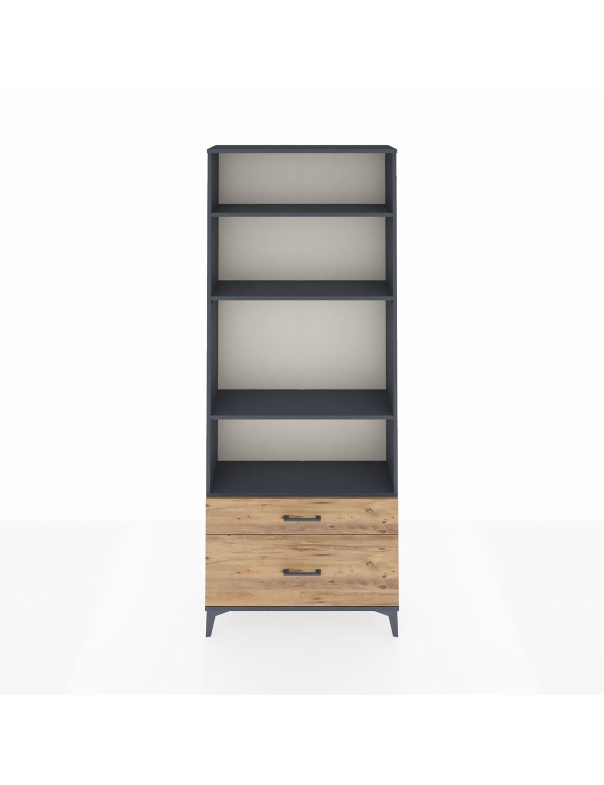 Arges Dolap 4 Raflı 2 Çekmeceli 88x30x221 Antrasit-Çam