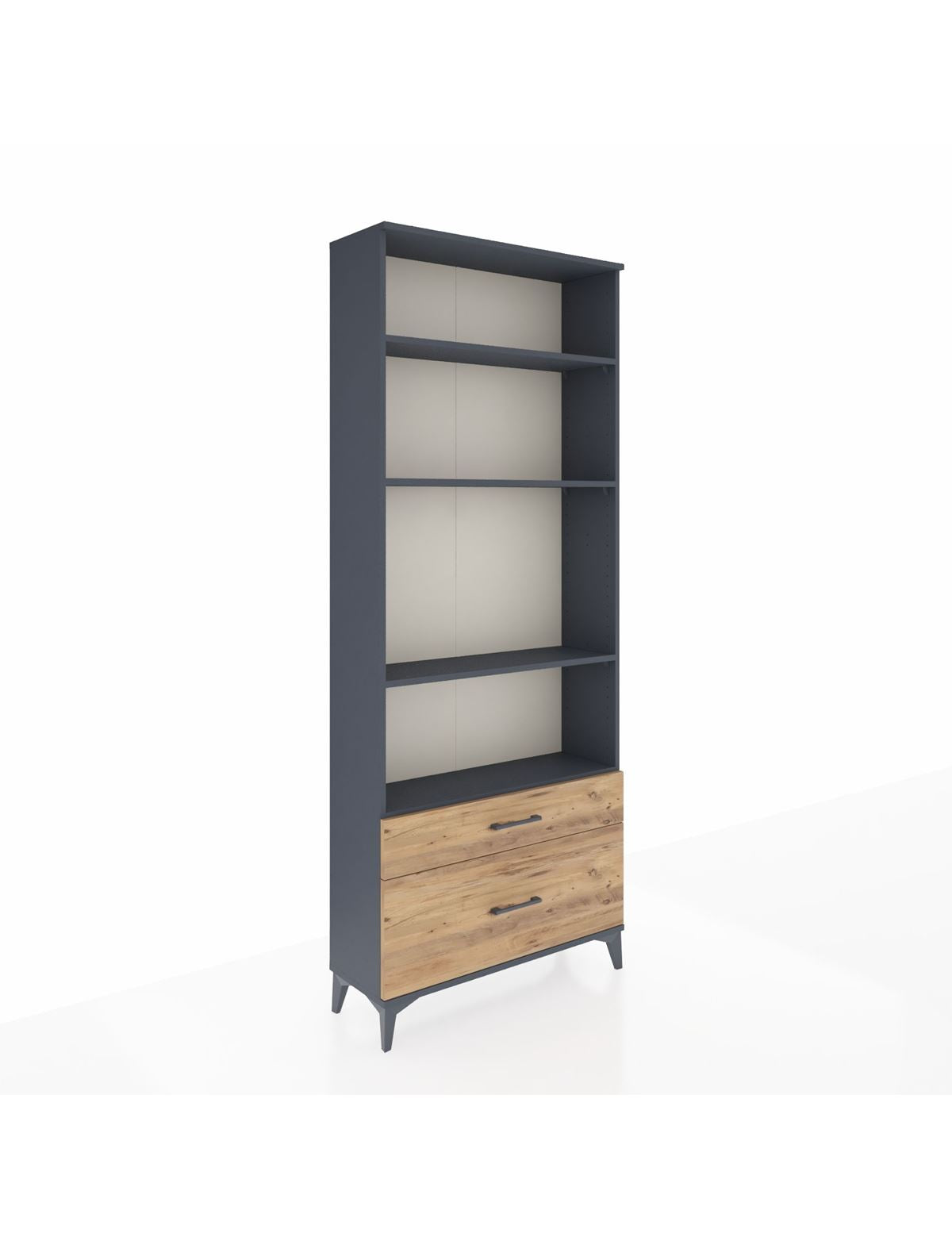 Arges Dolap 4 Raflı 2 Çekmeceli 88x30x221 Antrasit-Çam