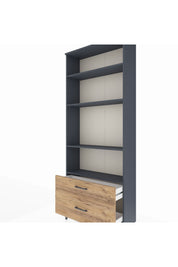 Arges Dolap 4 Raflı 2 Çekmeceli 88x30x221 Antrasit-Çam