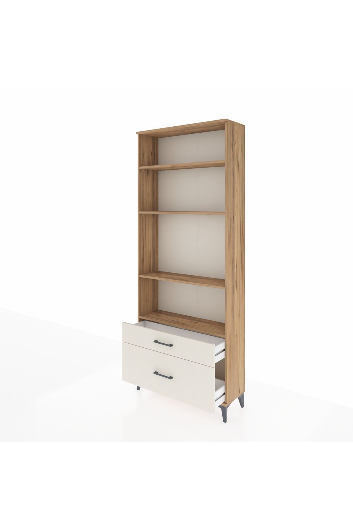 Arges Dolap 4 Raflı 2 Çekmeceli 88x30x221 Çam-Aytaşı