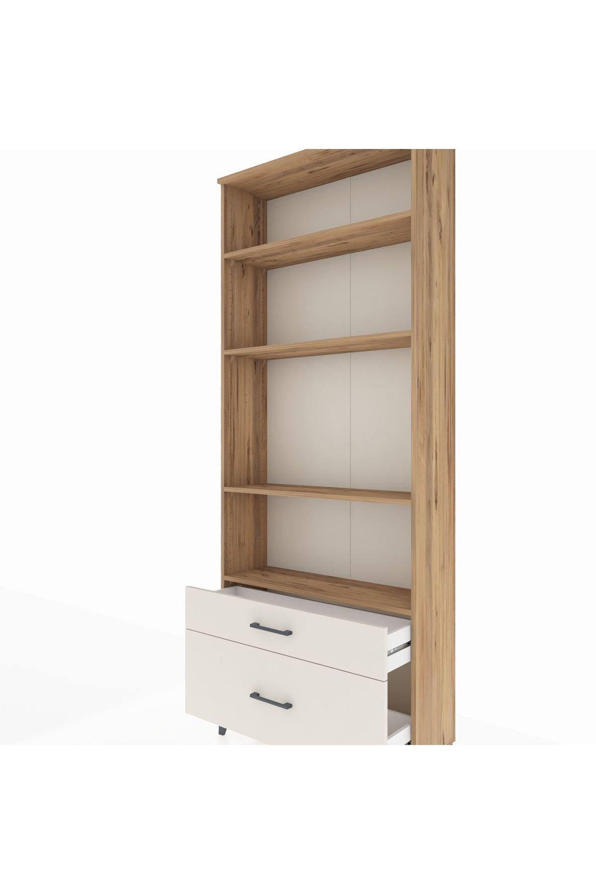 Arges Dolap 4 Raflı 2 Çekmeceli 88x30x221 Çam-Aytaşı