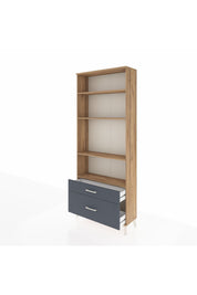 Arges Dolap 4 Raflı 2 Çekmeceli 88x30x221 Çam-Antrasit