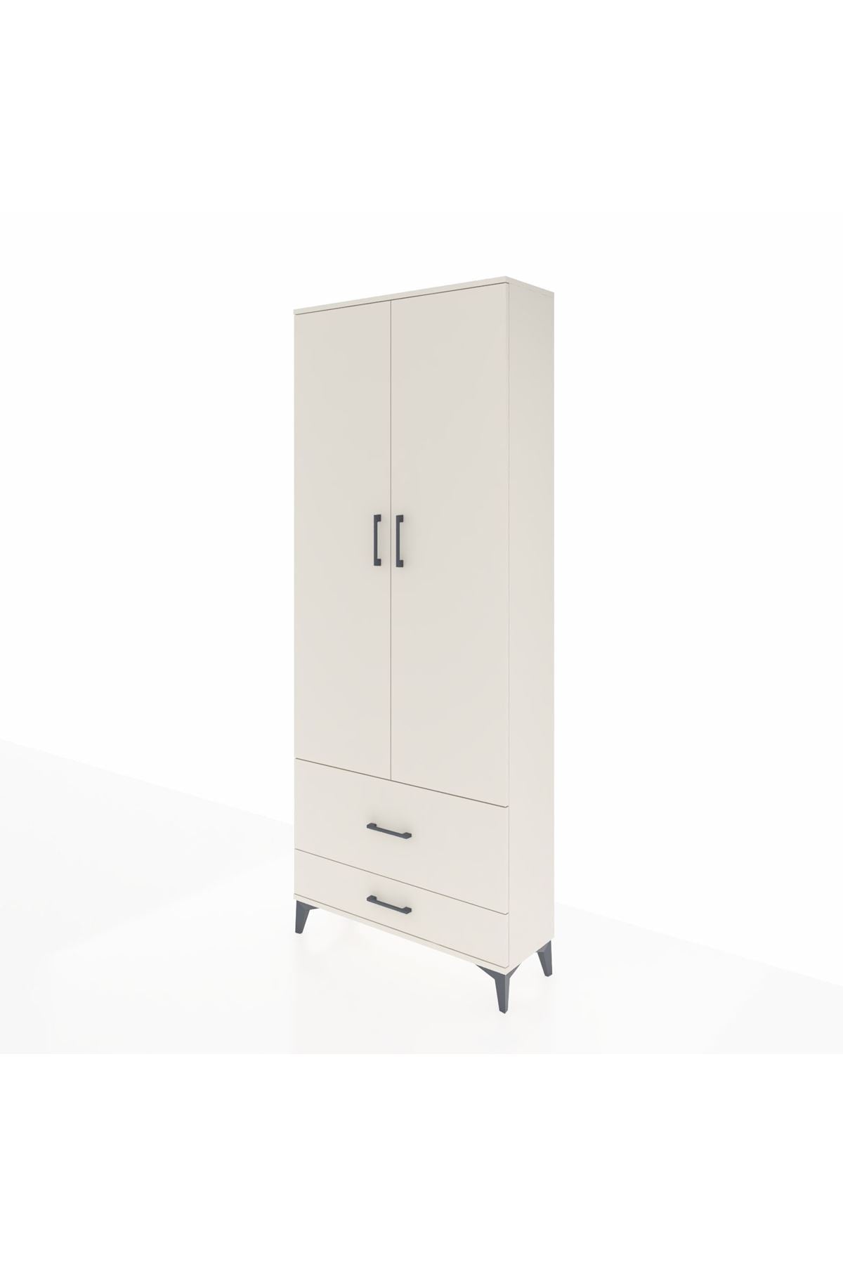 Arges Dolap 2 Raflı 2 Çekmeceli Tek Askılı 88x30x221 Aytaşı-Aytaşı