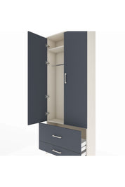 Arges Dolap 2 Raflı 2 Çekmeceli Tek Askılı 88x30x221 Aytaşı-Antrasit