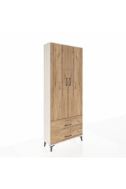 Arges Dolap 2 Raflı 2 Çekmeceli Tek Askılı 88x30x221 Aytaşı-Çam