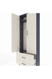 Arges Dolap 2 Raflı 2 Çekmeceli Tek Askılı 88x30x221 Antrasit-Aytaşı