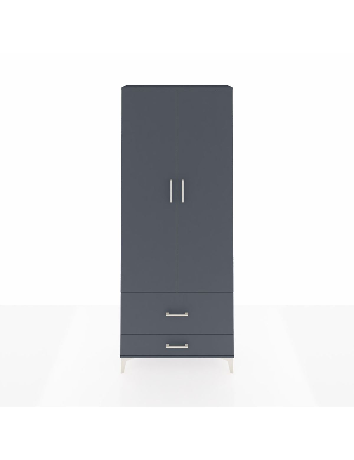 Arges Dolap 2 Raflı 2 Çekmeceli Tek Askılı 88x30x221 Antrasit-Antrasit