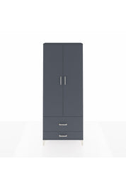 Arges Dolap 2 Raflı 2 Çekmeceli Tek Askılı 88x30x221 Antrasit-Antrasit