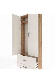 Arges Dolap 2 Raflı 2 Çekmeceli Tek Askılı 88x30x221 Çam-Aytaşı