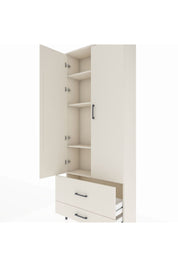 Arges Dolap 4 Raflı 2 Çekmeceli 2 Kapaklı 88x30x221 Aytaşı-Aytaşı