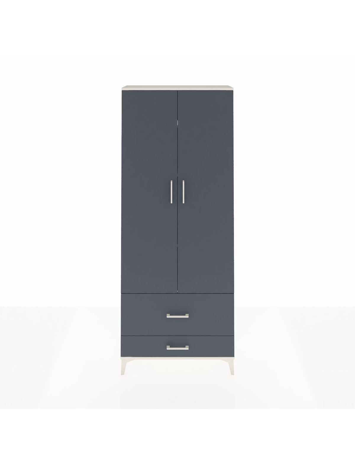 Arges Dolap 4 Raflı 2 Çekmeceli 2 Kapaklı 88x30x221 Aytaşı-Antrasit