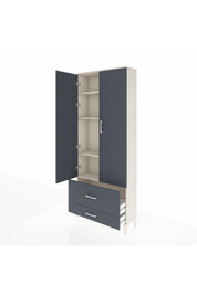 Arges Dolap 4 Raflı 2 Çekmeceli 2 Kapaklı 88x30x221 Aytaşı-Antrasit