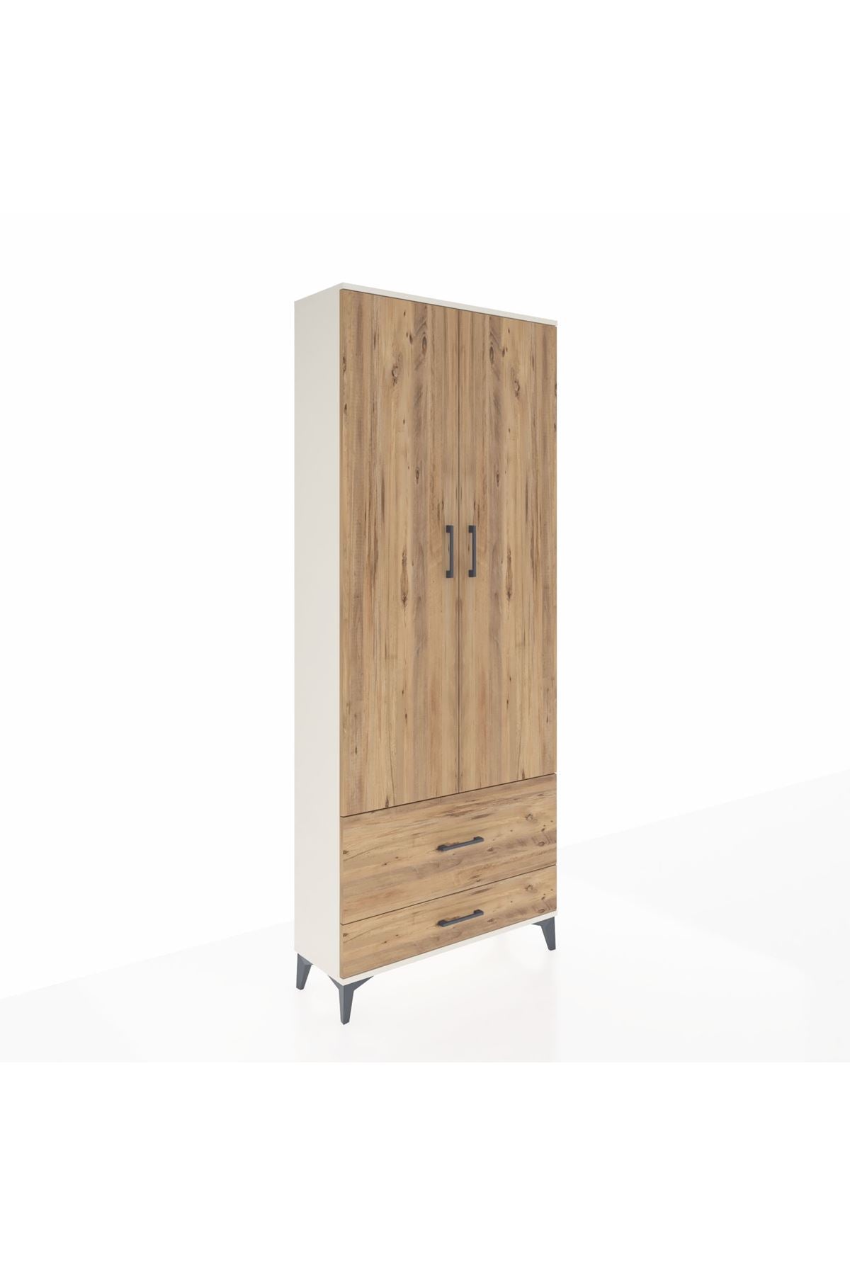 Arges Dolap 4 Raflı 2 Çekmeceli 2 Kapaklı 88x30x221 Aytaşı-Çam