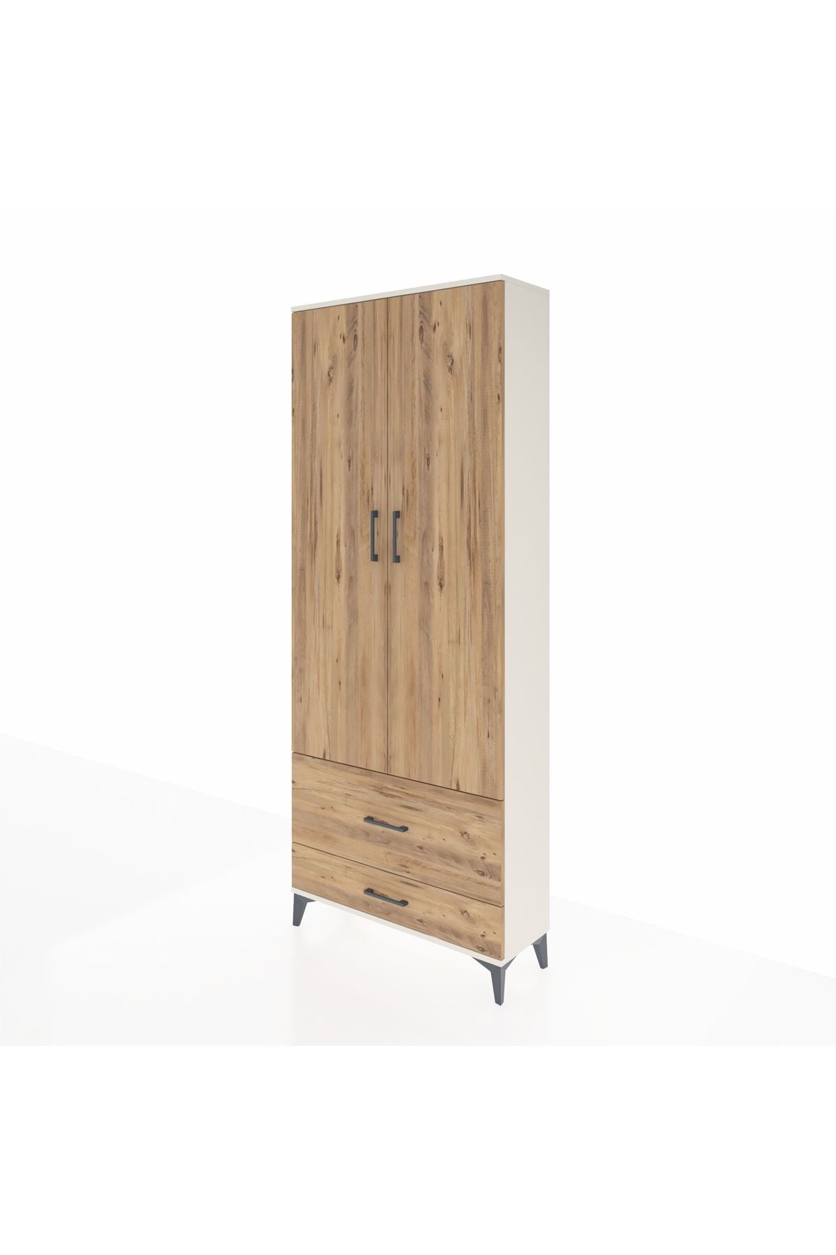 Arges Dolap 4 Raflı 2 Çekmeceli 2 Kapaklı 88x30x221 Aytaşı-Çam