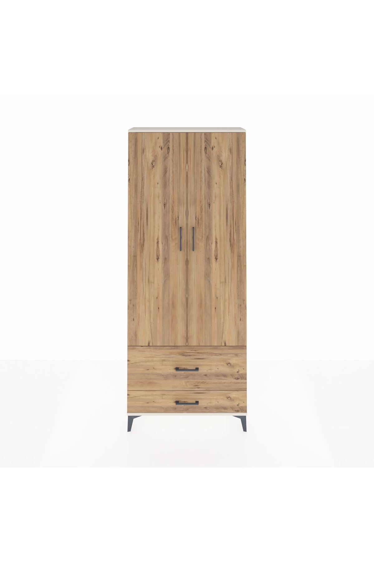 Arges Dolap 4 Raflı 2 Çekmeceli 2 Kapaklı 88x30x221 Aytaşı-Çam