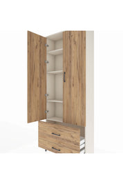 Arges Dolap 4 Raflı 2 Çekmeceli 2 Kapaklı 88x30x221 Aytaşı-Çam