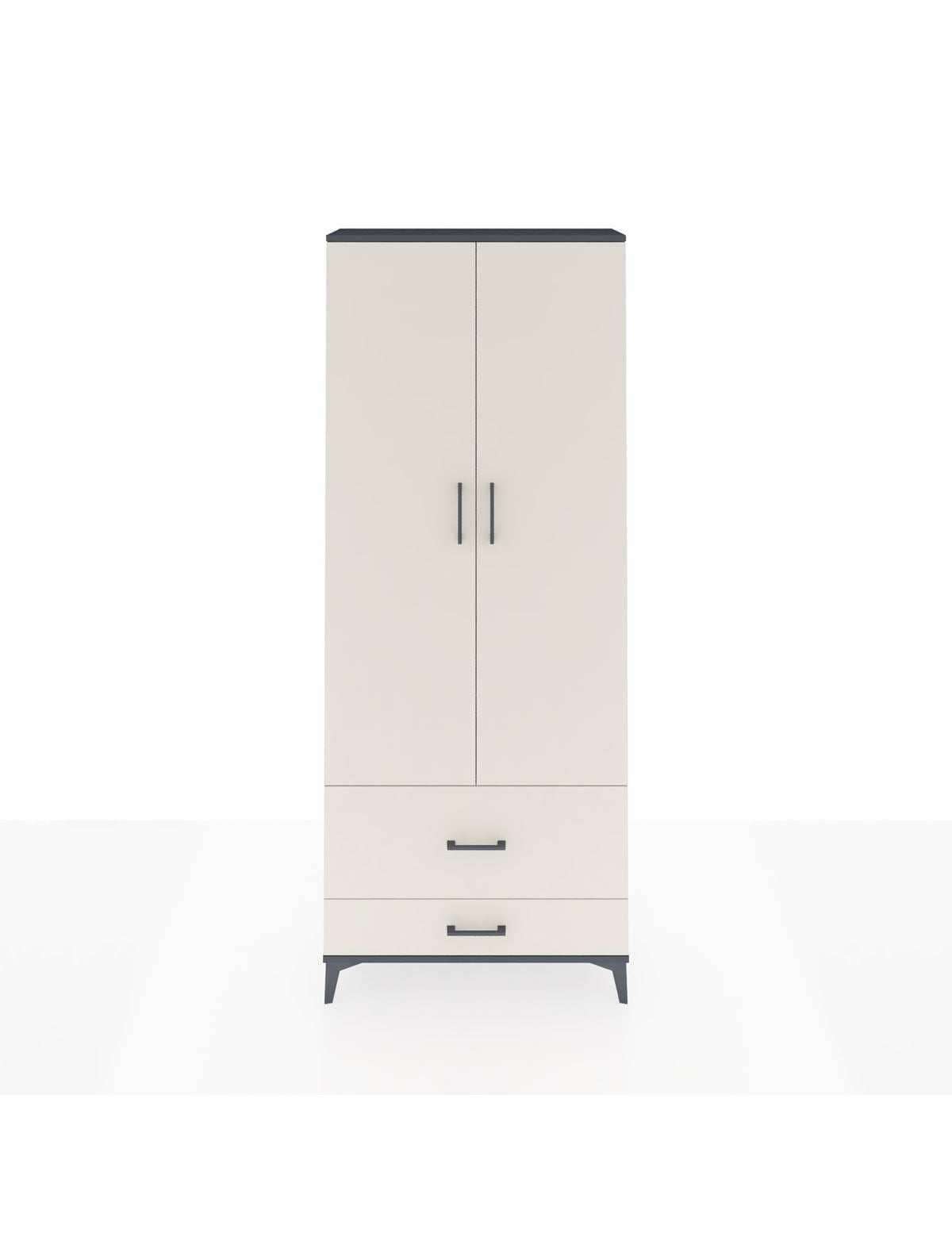 Arges Dolap 4 Raflı 2 Çekmeceli 2 Kapaklı 88x30x221 Antrasit-Aytaşı