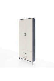 Arges Dolap 4 Raflı 2 Çekmeceli 2 Kapaklı 88x30x221 Antrasit-Aytaşı