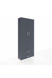 Arges Dolap 4 Raflı 2 Çekmeceli 2 Kapaklı 88x30x221 Antrasit-Antrasit